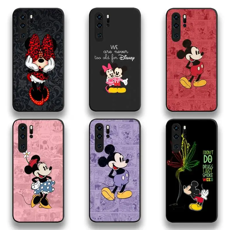 

Cute Cartoon Mickey Mouse Phone Case For Huawei P20 P30 P40 lite E Pro Mate 40 30 20 Pro P Smart 2020