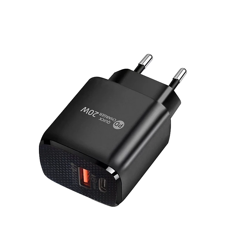 Зарядное устройство с двумя портами USB Type-C и поддержкой быстрой зарядки 20 Вт