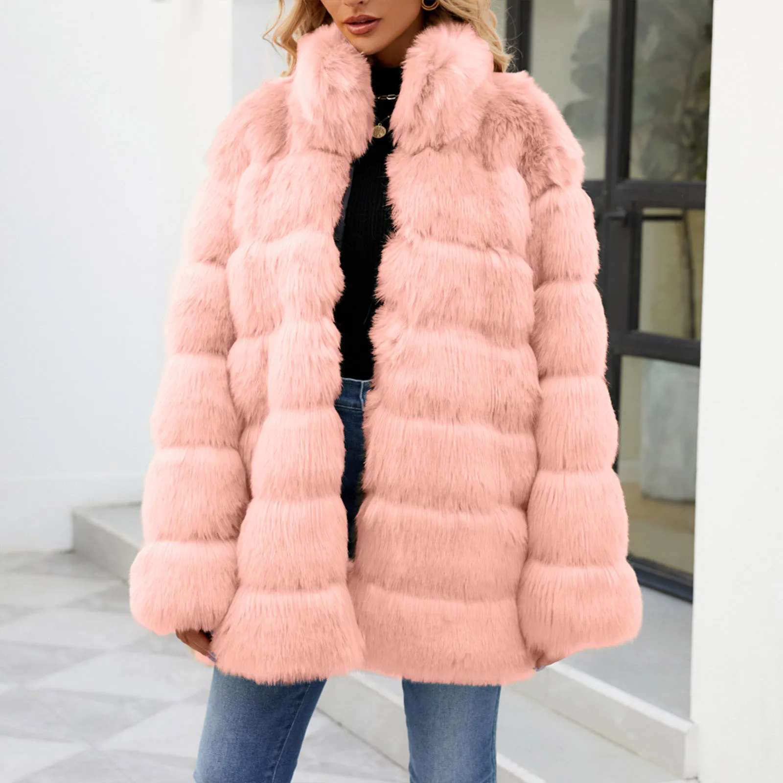 

Womens Winter Coat Jacket Jackets Long Sleeve Casual Warm Faux h Coats Tan Car Coat Women Women Suit Jacket Size 16