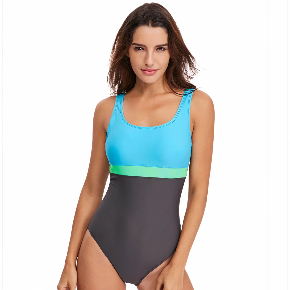 LUKITAS Sexy Women One Piece Swimwear Push Up Vintage Swimsuit Monokini Splice Swim Trikini Beachwear Plus Size XXL