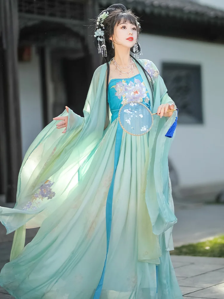 Оригинальный Женский костюм династии ханьфу NT134 с вышивкой в стиле древней Тан