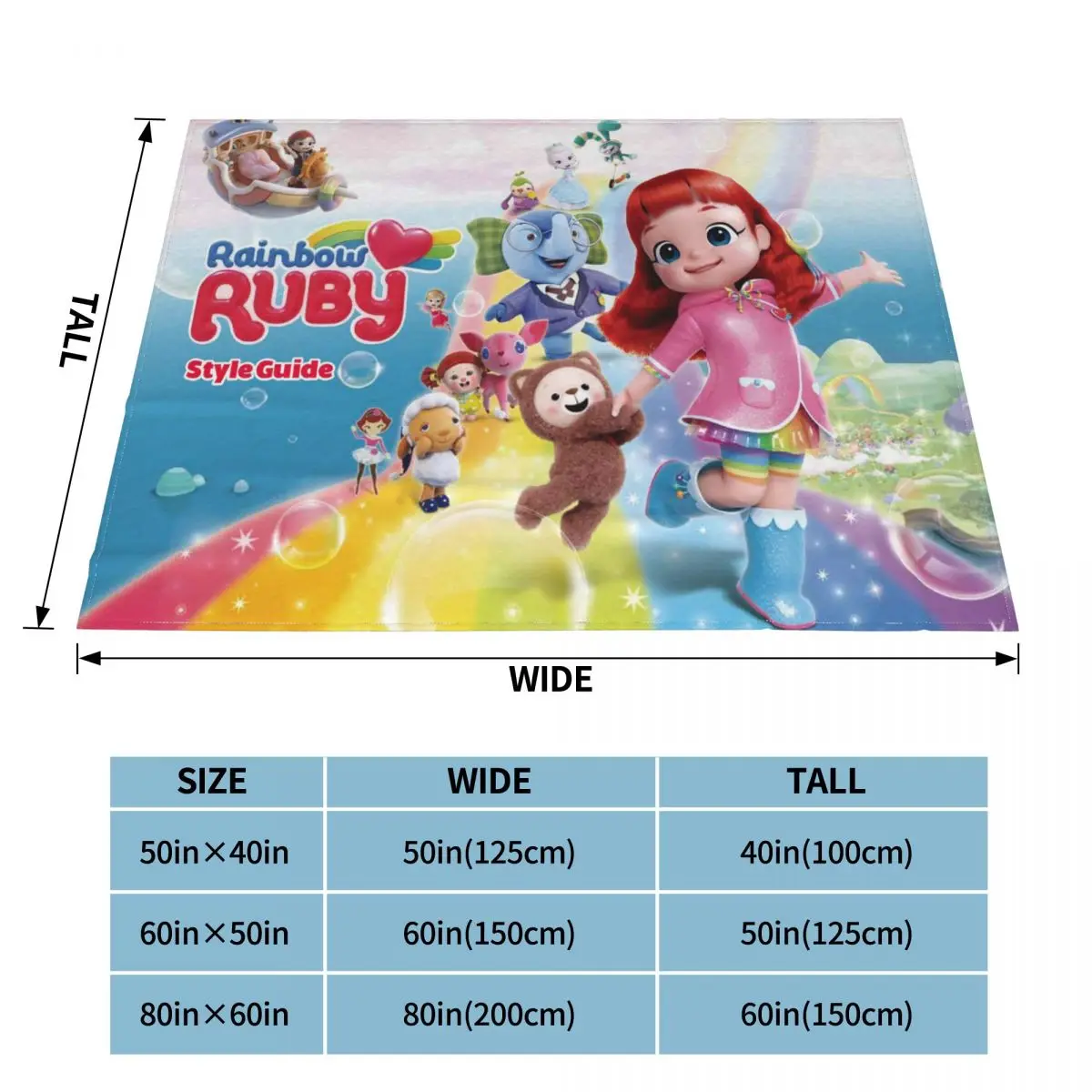 Одеяло с радужным Рубином Лулу и медведем Фланелевое летнее мультяшное аниме
