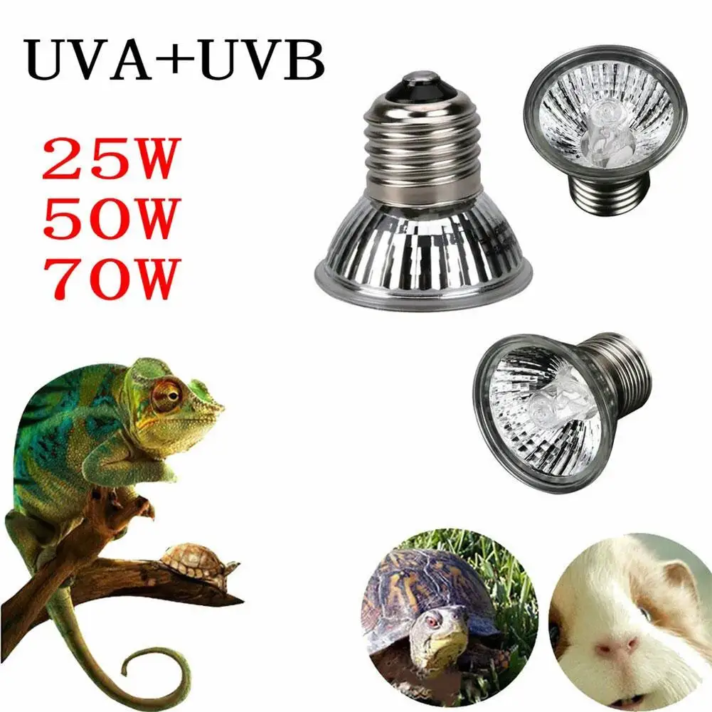 63/50/75 W UVA Uvb Żarówka grzewcza dla gadów Wąż Pełne żarówki Ogrzewanie światła 1 szt. Uv Światło zwierząt Basking Spectrum D3w7