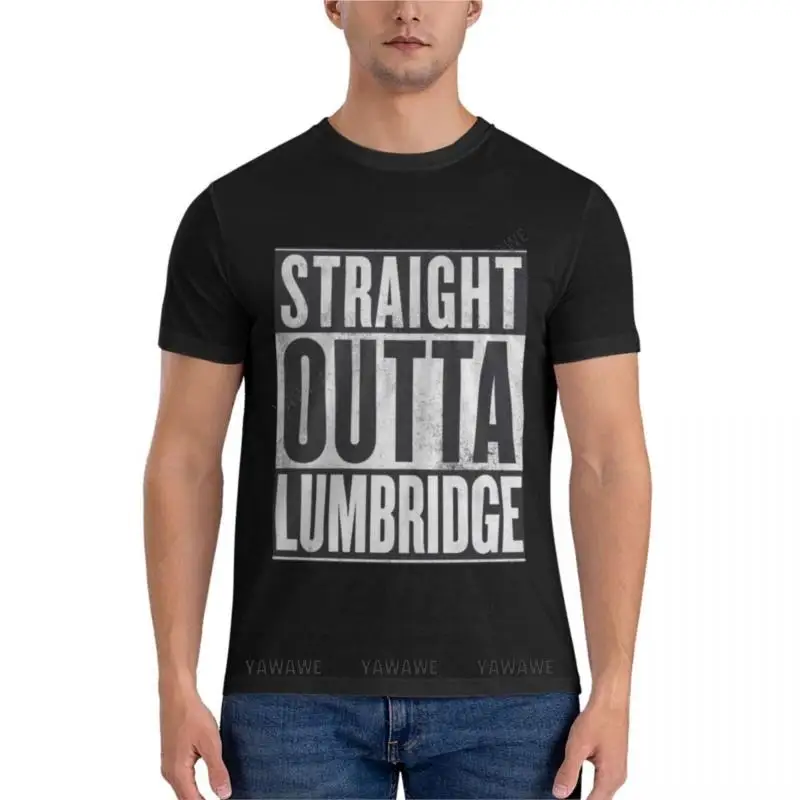 Летняя мужская футболка, Черная Мужская футболка, прямая футболка из Lumbridge Essential, мужская тренировочная рубашка, размера плюс топы, мужские футболки