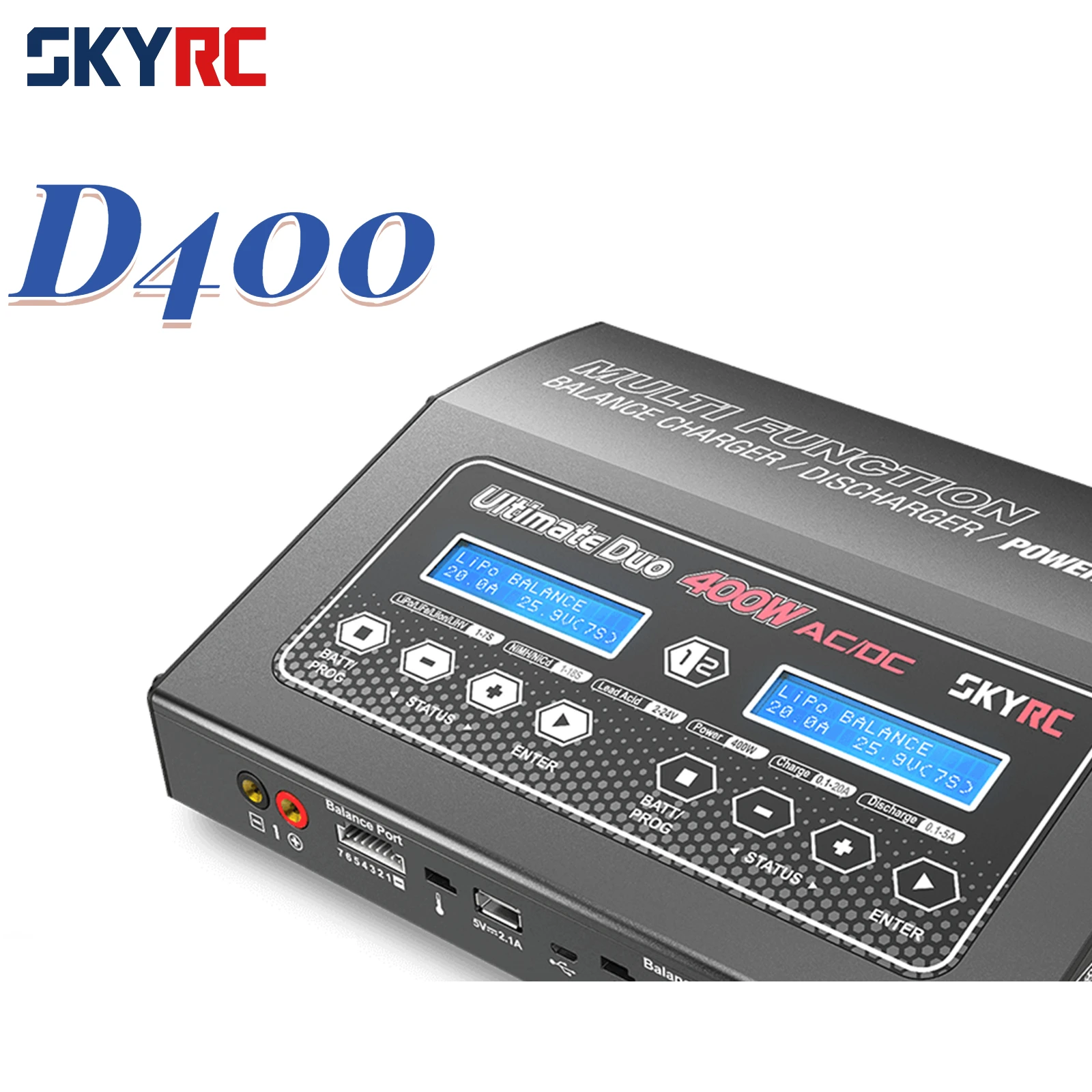 SKYRC D400 400 Вт 20A двойное умное балансирующее зарядное устройство разрядник для 2-7S LiPo LiFe LiIon батарея DC150W выходной источник питания