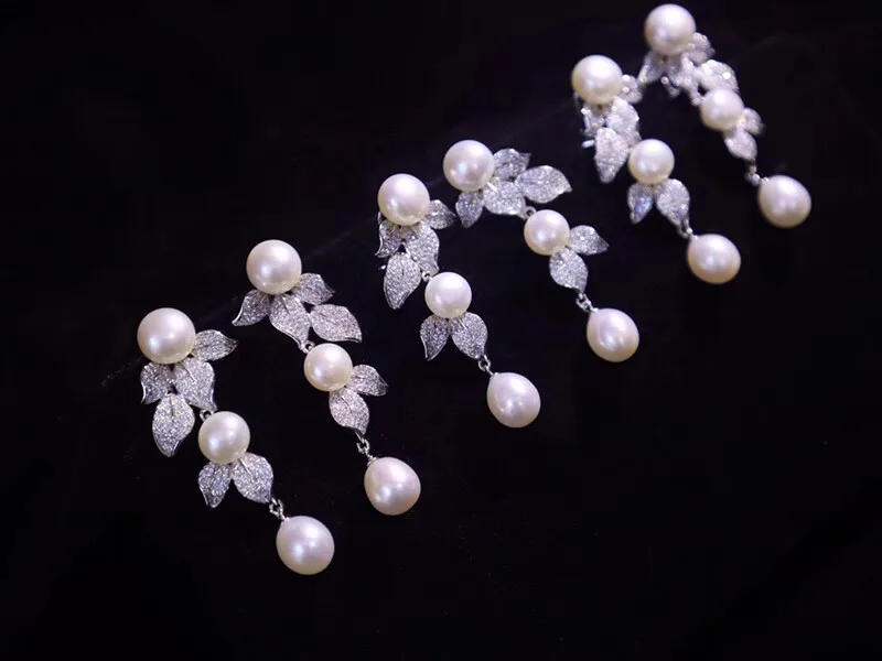 Один комплект пресноводный жемчуг белый круглый 8-9 мм 46 см кулон ожерелье серьги