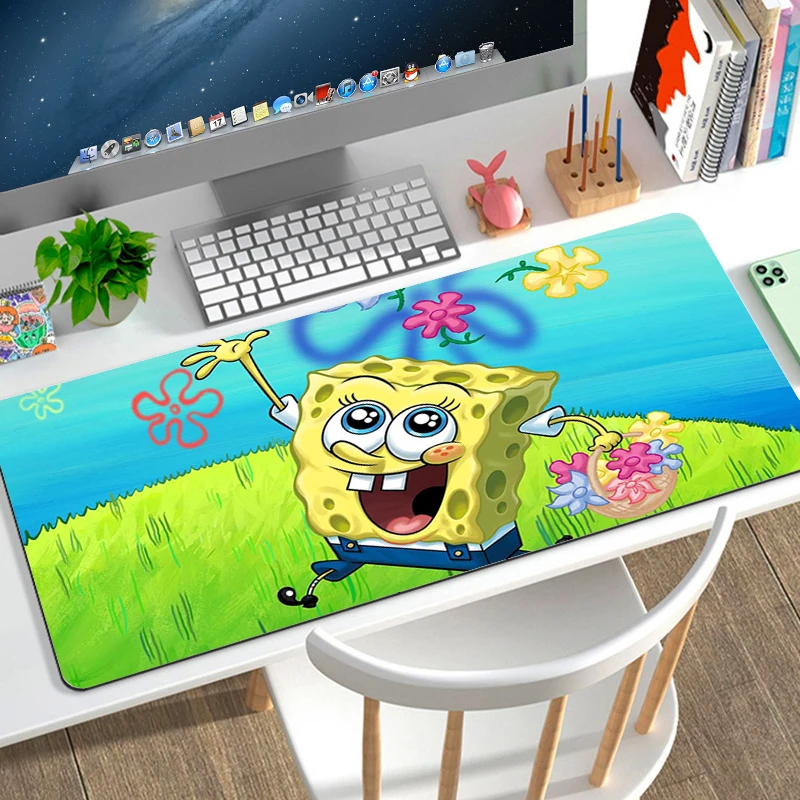 

Mousepad Gamer Keyboard Pad S-Spongebobs Mausepad Mouse Gaming Pc Accessories Deskmat Non-slip Mat Mats Cabinet Mause Laptops