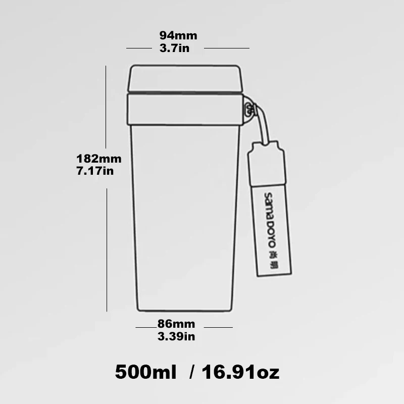 Samadoyo — внутренние стенки с серебряным титаном изолированная чашка портативная