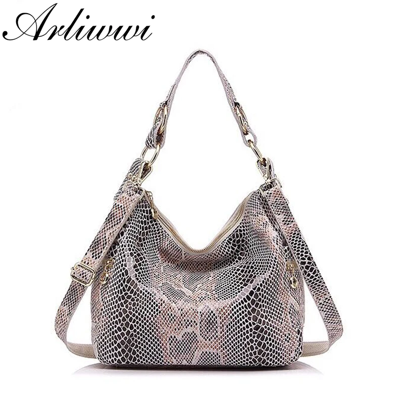 100% Real Leather Lady Shiny Snake Bags Shiny Serpentine Embossed Genuine Leather Handbags For Women