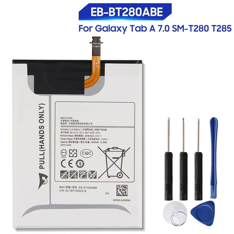 

2023New Replacement Battery For Samsung Galaxy Tab A 7.0 SM-T280 T280 T285 Rechargeable Tablet Battery EB-BT280ABE 4000mAh