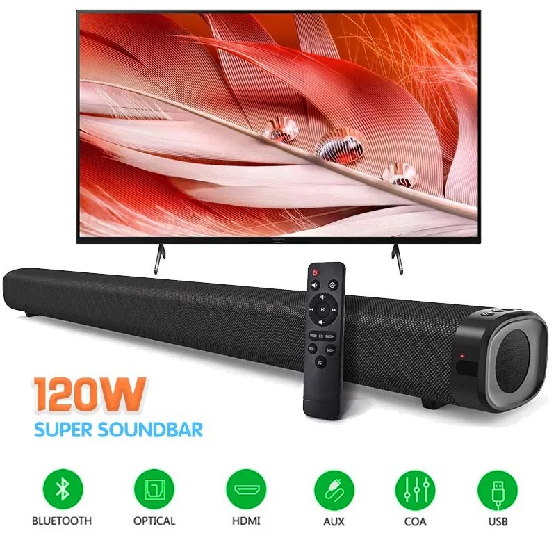 

Echo Wall Speaker Wireless 9D Stereo Sound Bar 120W TV Bluetooth Speaker with Subwoofer Surround Sound Home Theater Systems