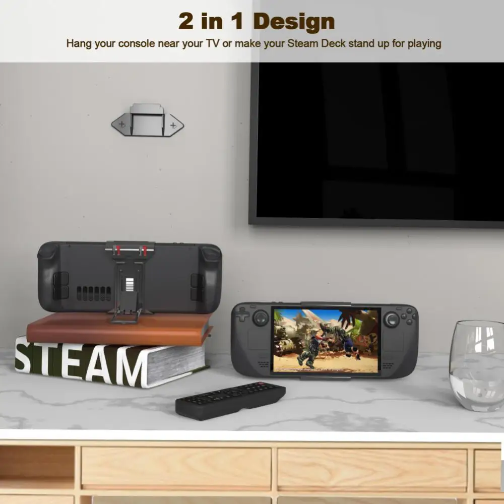 

Portable Wall Mount Stand For Steam Deck Desktop Game Stand Memory Card Can Be Stored Game Accessories Wall Mount Desktop Stand