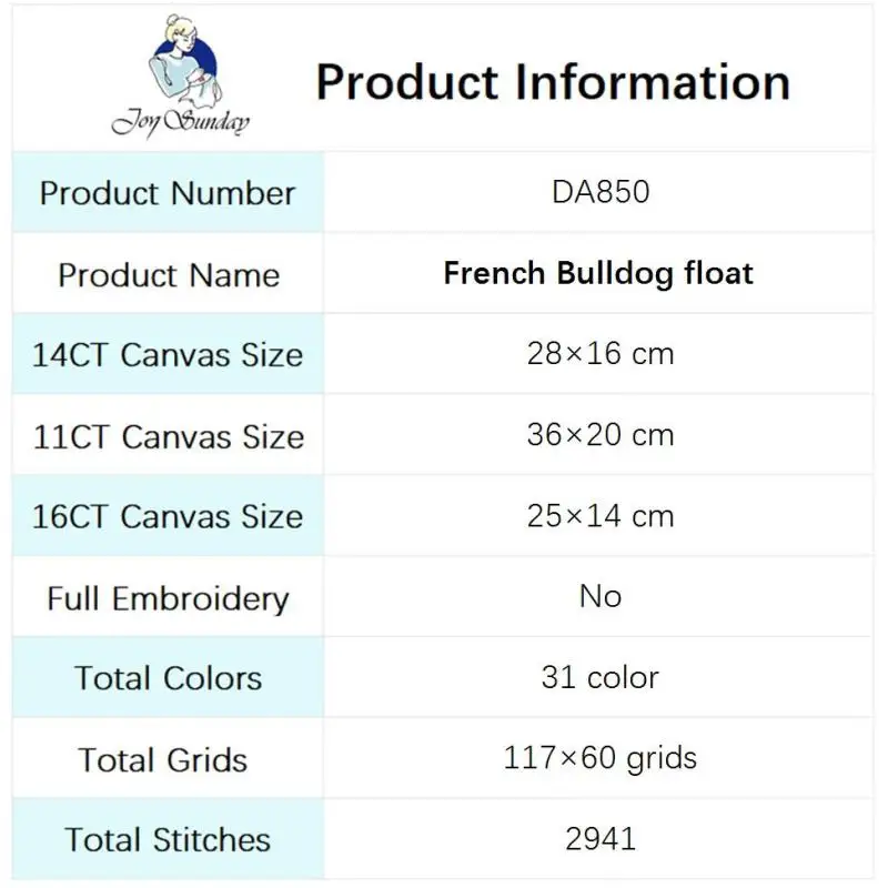 Набор для вышивки крестом Bulldog's Flower Car Animal Aida 11C 14CT 16CT белый холст игла и нить