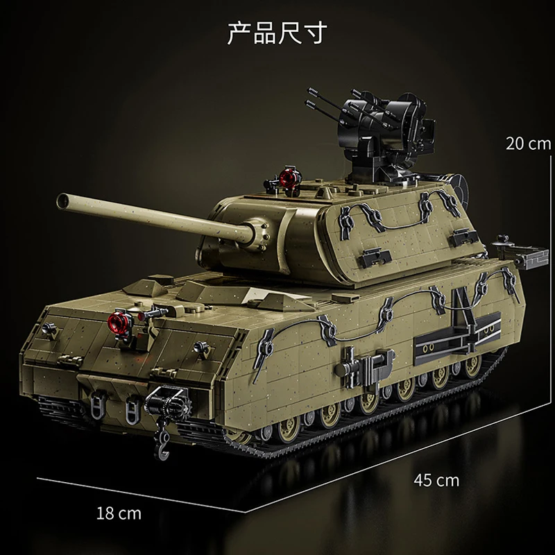 3339 шт. Ww2 военный Panzer VIII Maus строительные блоки сборка с дистанционным управлением