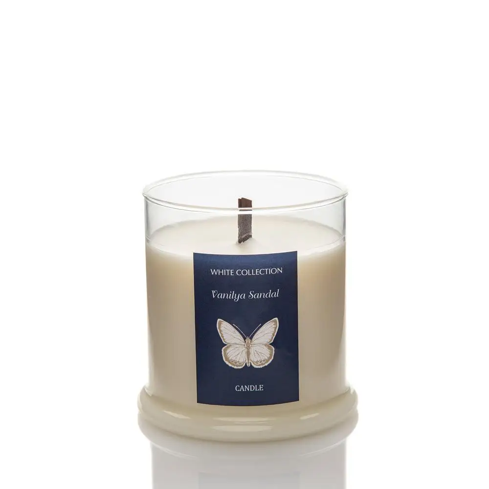 Стеклянная банка для свечей с ванилью в белом стекле 8 х7 см дома кухни гостиной и