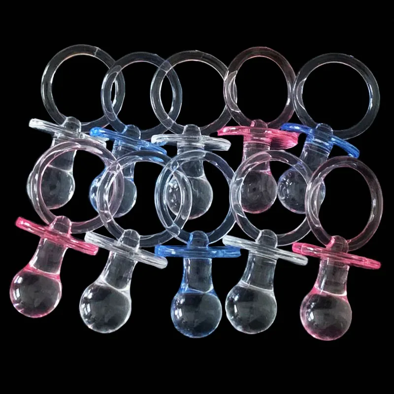 

6Pcs Big Acrylic Perforated Pacifiers For Baby Shower Party Table Game Beads Craft Decorations 6.5cm
