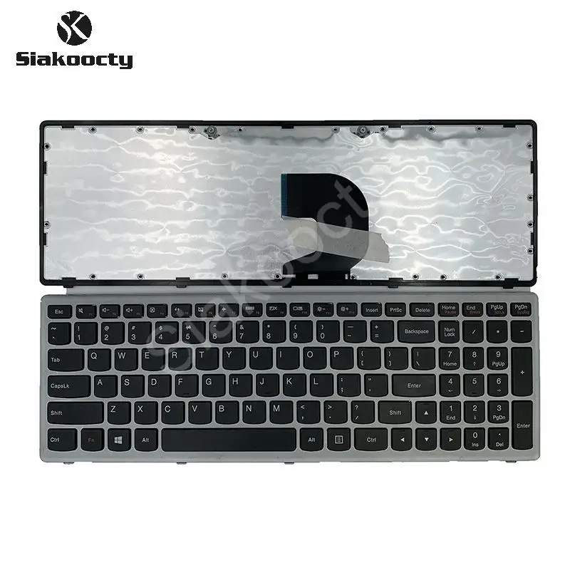 Siakoocty Новинка для IBM Lenovo P500 P500A Z500 Z500A,Z500 сенсорная клавиатура для ноутбука с американской раскладкой, Серебристая Рамка 25206417