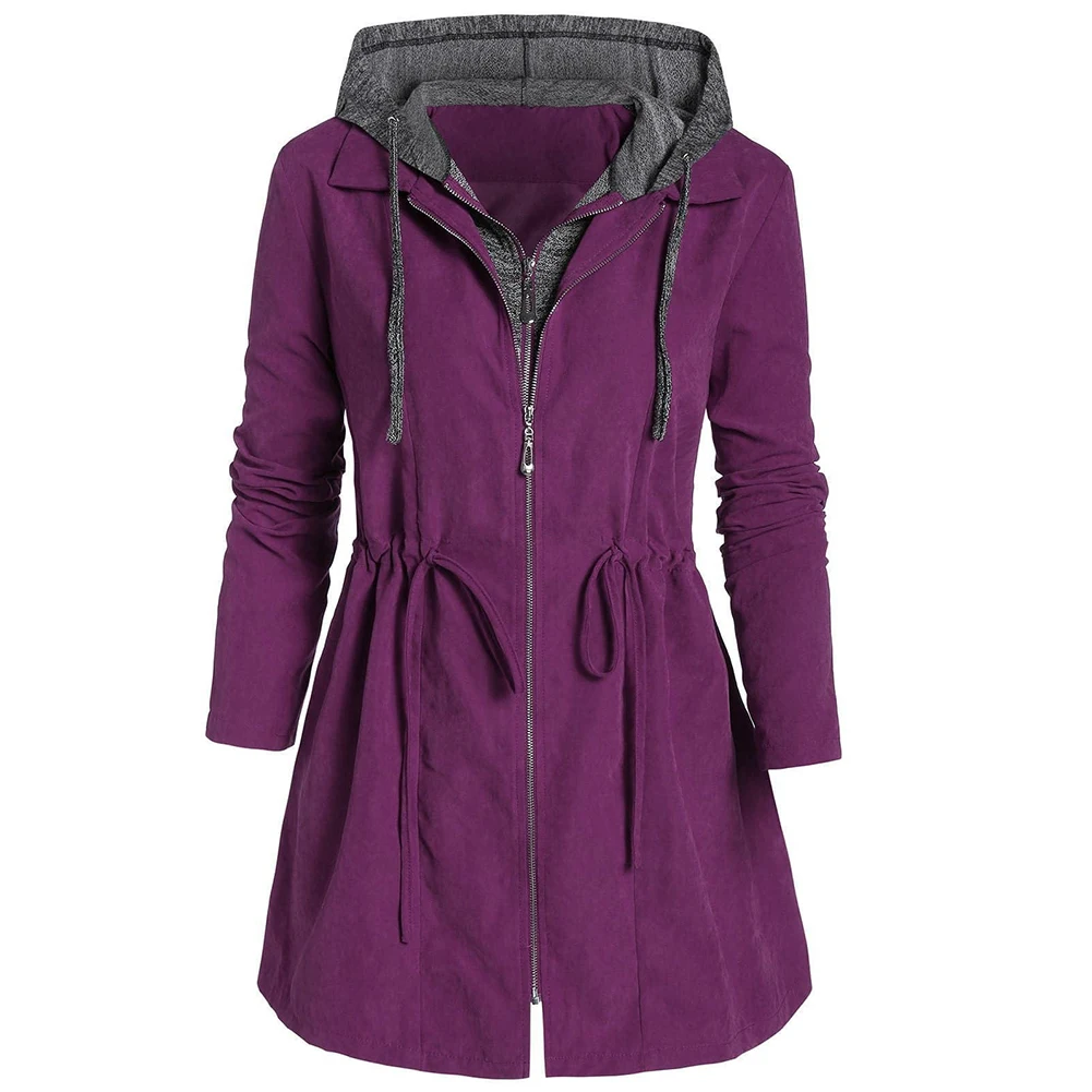 

Women's Winter Parka Jacket Plus Size Fake Two-piece Long Sleeve Cotton Coat Hooded Cardigan Autumn Winter Jacket
