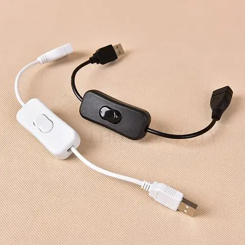 

1pc 28cm USB Cable With Switch Male To Female Switch ON OFF Cable Toggle LED Light Power Cord