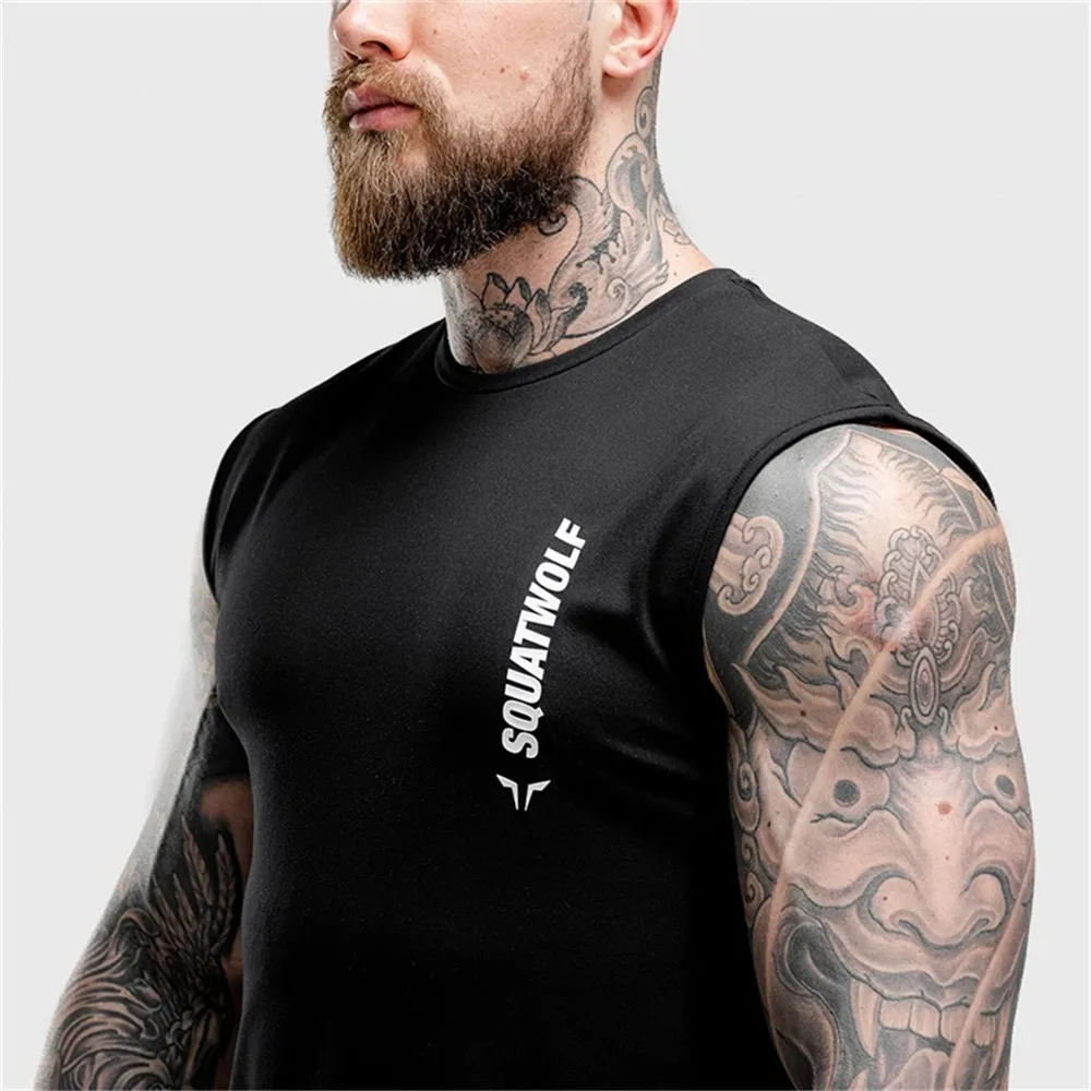 

Mens Sleeveless Vest Wild style Summer Cotton Male Tank Tops Gyms Clothing Undershirt Fitness Tanktops summer clothes for men