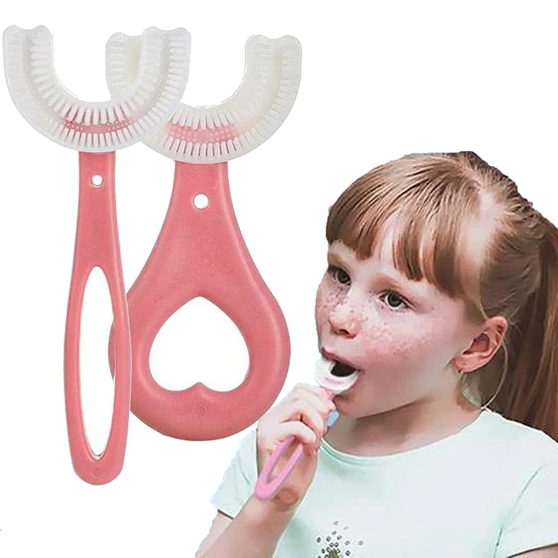 

Kids Toothbrush U-Shape 360 Degree Infant Teether Baby Toothbrush Children Silicone Brush For Toddlers Oral Care Cleaning New
