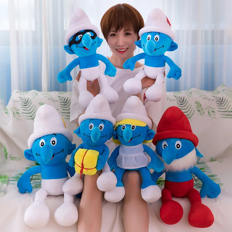 

30-55 см Большой размер Disney Плюшевые игрушки Smurfs моделирующие плюшевые игрушки Мультяшные Smurfs плюшевые игрушки Рождественский подарок для ребенка