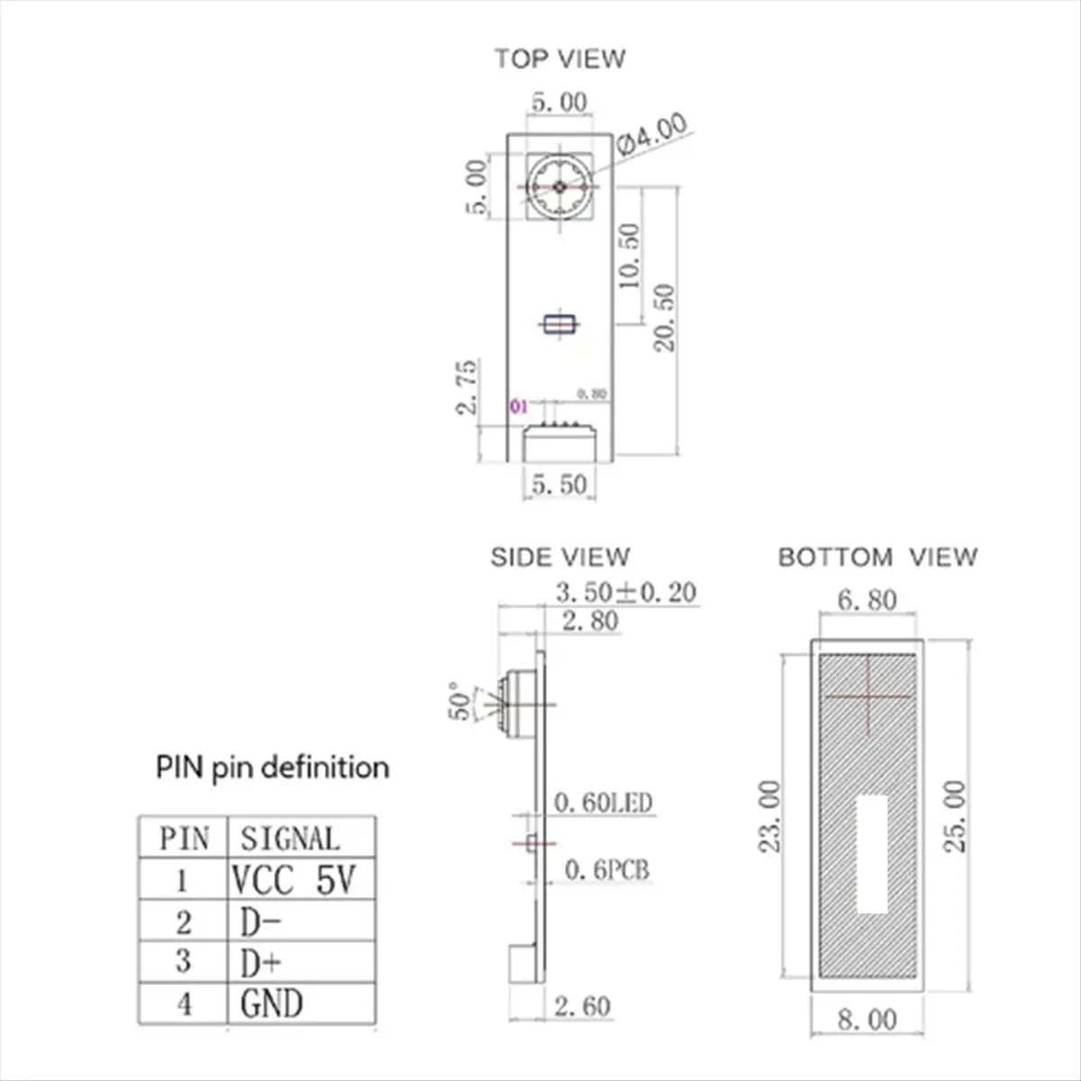 Фото AT41 30W Pixel USB2.0 Модуль камеры OV7675 + USB-кабель для модуля камеры ноутбука №2