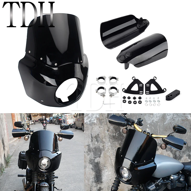 Фото Обтекатель передней фары клубного стиля с кронштейном для Harley Dyna Street Bob Low Rider Super Glide FXDL FXDB FXD FXDC 06-14 №1