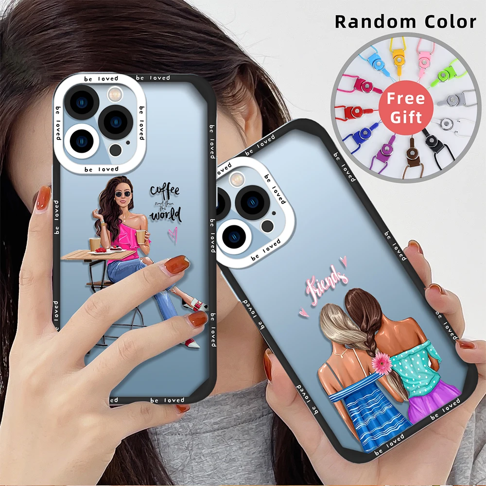 

Fashion Soft TPU Phone Case for iPhone 13 14 11 12 Pro Max Mini XS XR X 7 8 Plus Shockproof Back Cover Transparent Clear Fundas