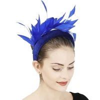 new feather headband bride cocktail race hair accessories fashion fascinator mesh headwear women hairband for wedding party tea