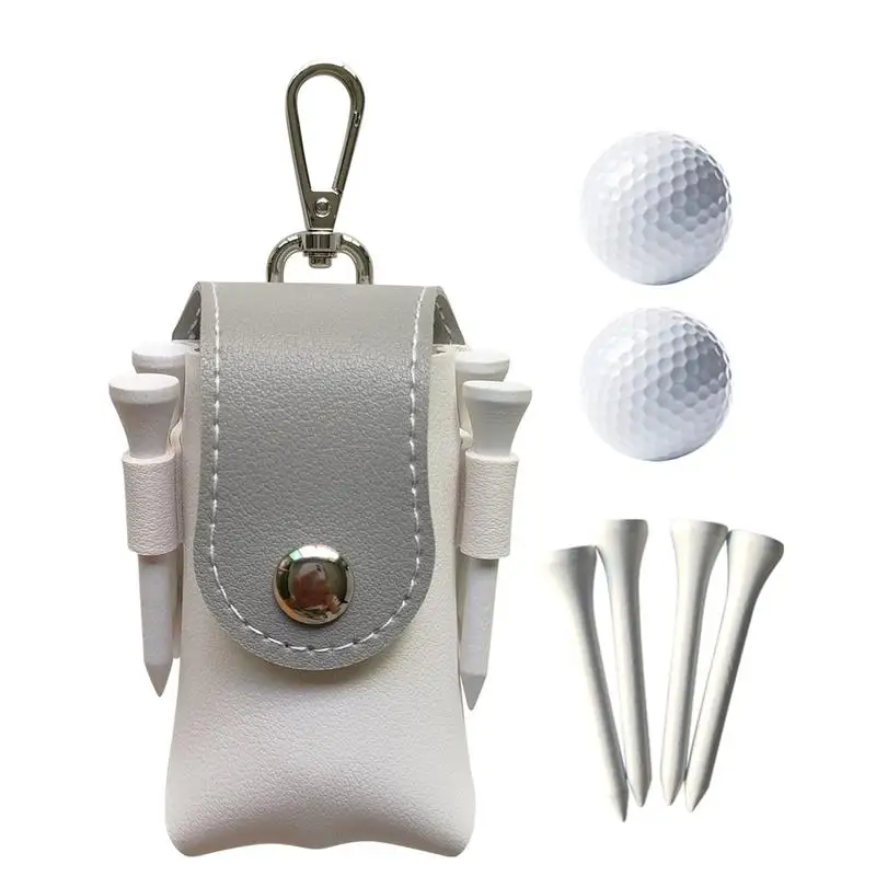 

Mini Golf Ball Bag With 2 Golf Balls 4 TEE Golf Waist Storage Bag Pouch PVC Golf Balls Pocket Protective Cover Golf supplies