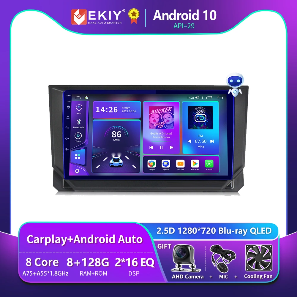 

EKIY T900 For Seat IBIZA 2017 2018 2019 Car Radio DSP Multimedia Blu-ray QLED Navigation GPS Auto Android Carplay No 2 Din DVD