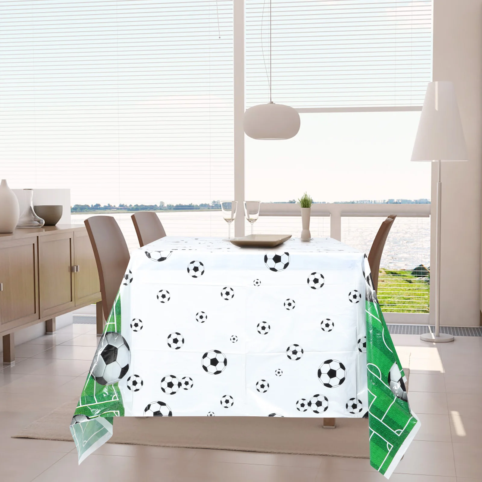 

Table Party Tablecloth Soccer Sports Birthday Cover Cloth Decorations Supplies Football Theme Runner Baseball Prop Collection