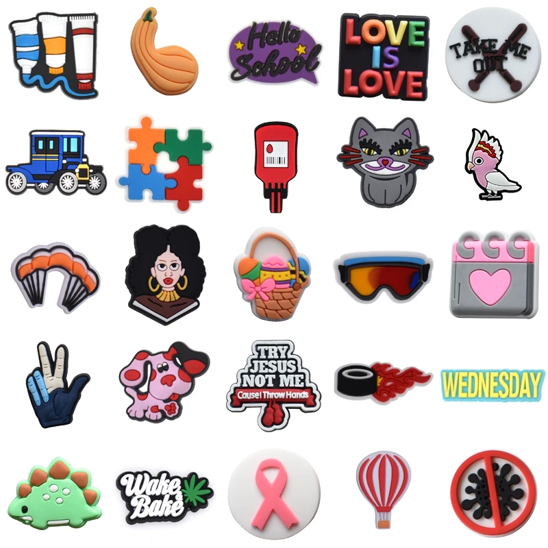 

Para Pins Women Charm Decorations for Crocs Boy Shoes Accessories Set Jeans Wholesale Bulk Shoe Charms Kids Packs Gifts Men Girl