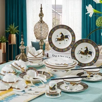 jingdezhen tableware bowl and dish set bone china tableware bowl and dish set gift box customized bowl and chopsticks set