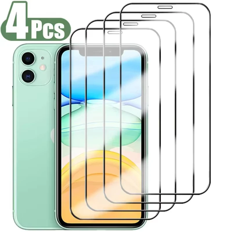 1-4PCS 9H Protector For iphone 15 Pro Max Tempered Glass iPhone 16 11 14 13 12 ProMax 7 8 Plus SE 2022 2020 Mini