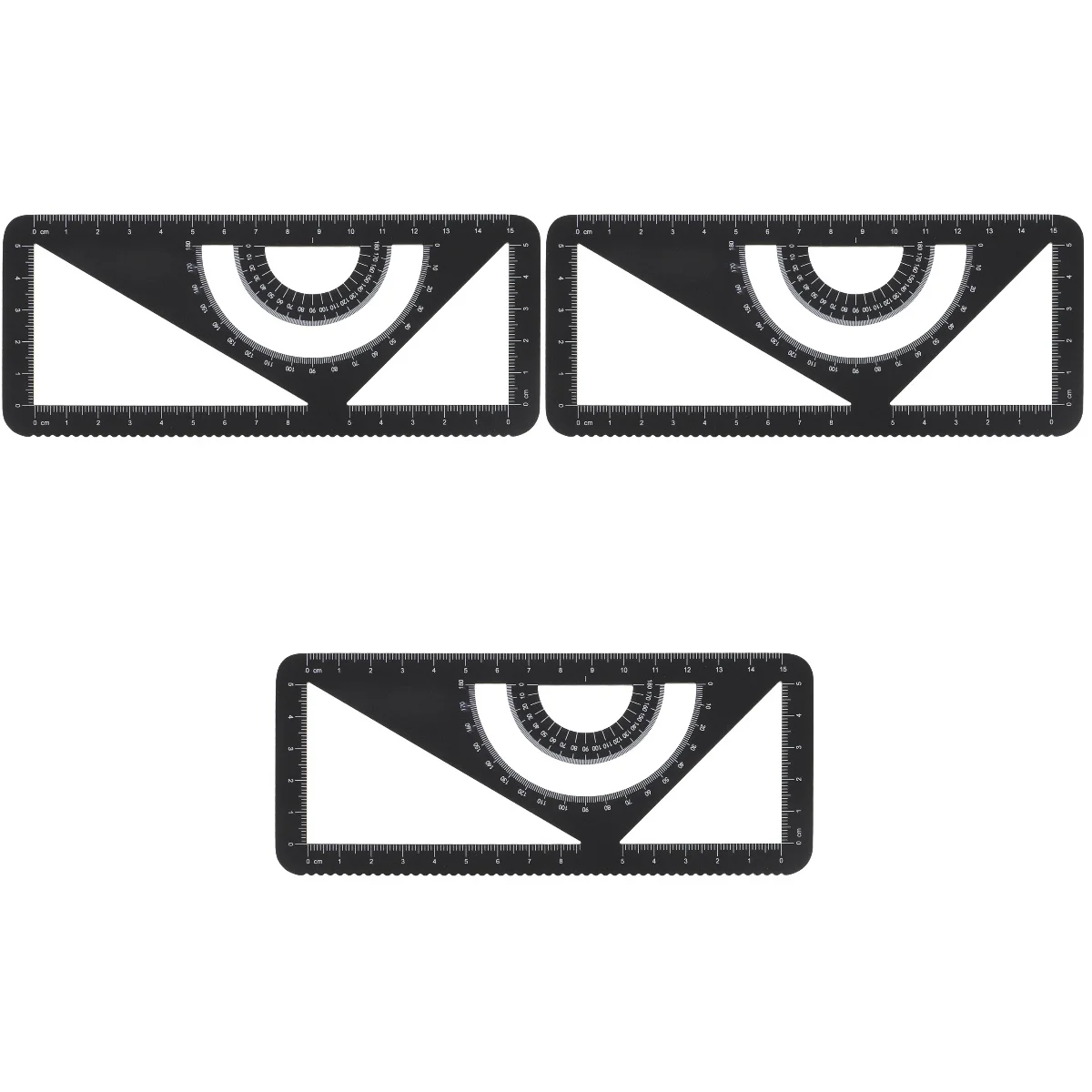 

Set 3 Stationery Supplies Scale Ruler Circle Drawing Tool Metal Protractor Metal Ruler One Body Drawing Measurement Tools