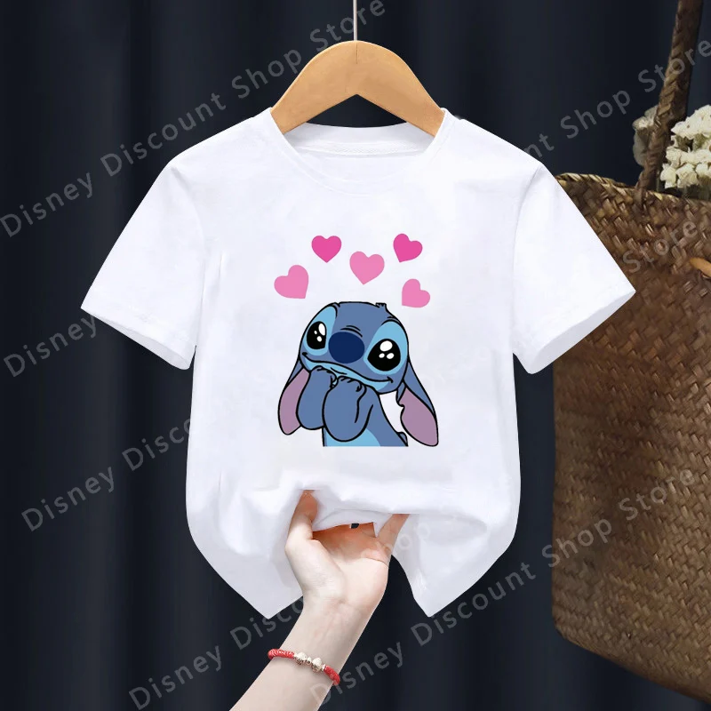 

Disney Stitch Kid Clothes Summer Child T-Shirts disney stitch T Shirts Children Cartoons Kawaii Anime Top Boys Girls Tees Shirt