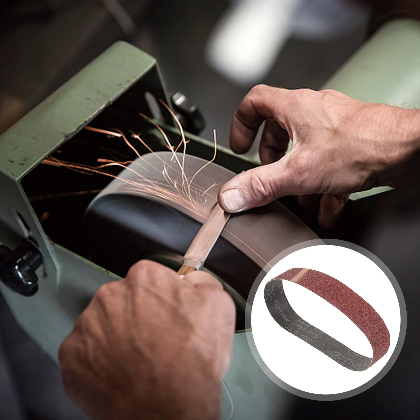 

Small Tool Belt Belts Sander Abrasive Bench Grinder Accessories Sanders Wood Replacement Sanding 80 Grit Paper