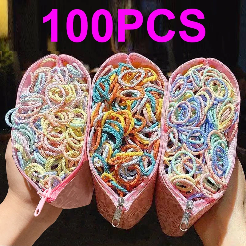 

100 шт., Детские резинки для волос, яркие цвета