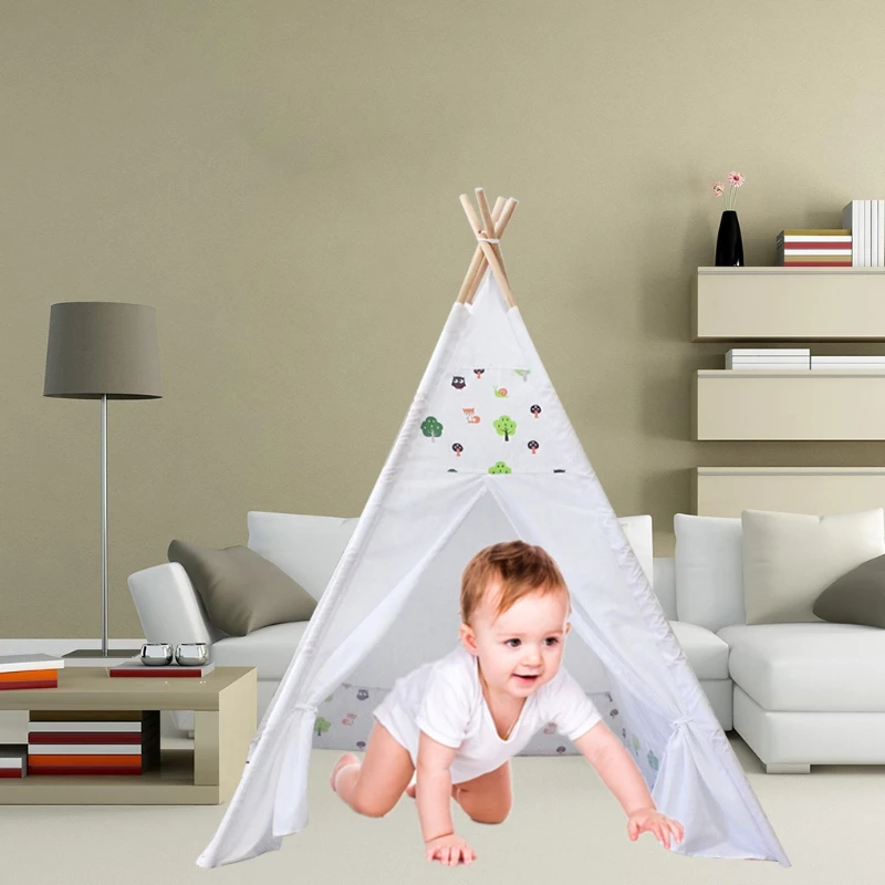 

Play House Indoor Teepee Tent Building Interactive Assembly Tent for Girls Outdoor Yard Garden Play Gift Birthday Supply A2UB