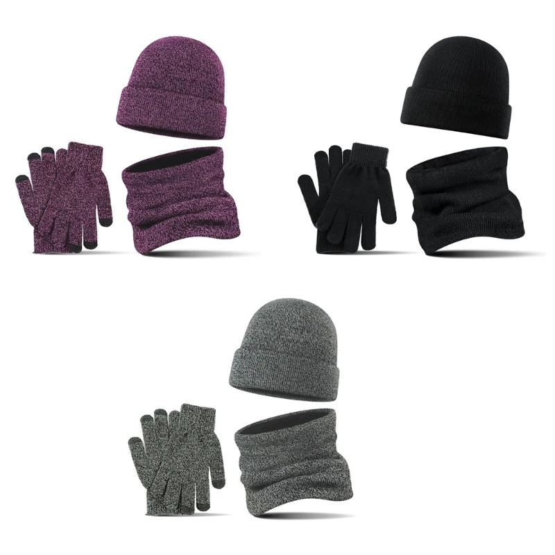 

Versatile Christmas Hat Scarf Gloves Set for Men Teens Schoolboys Outfit