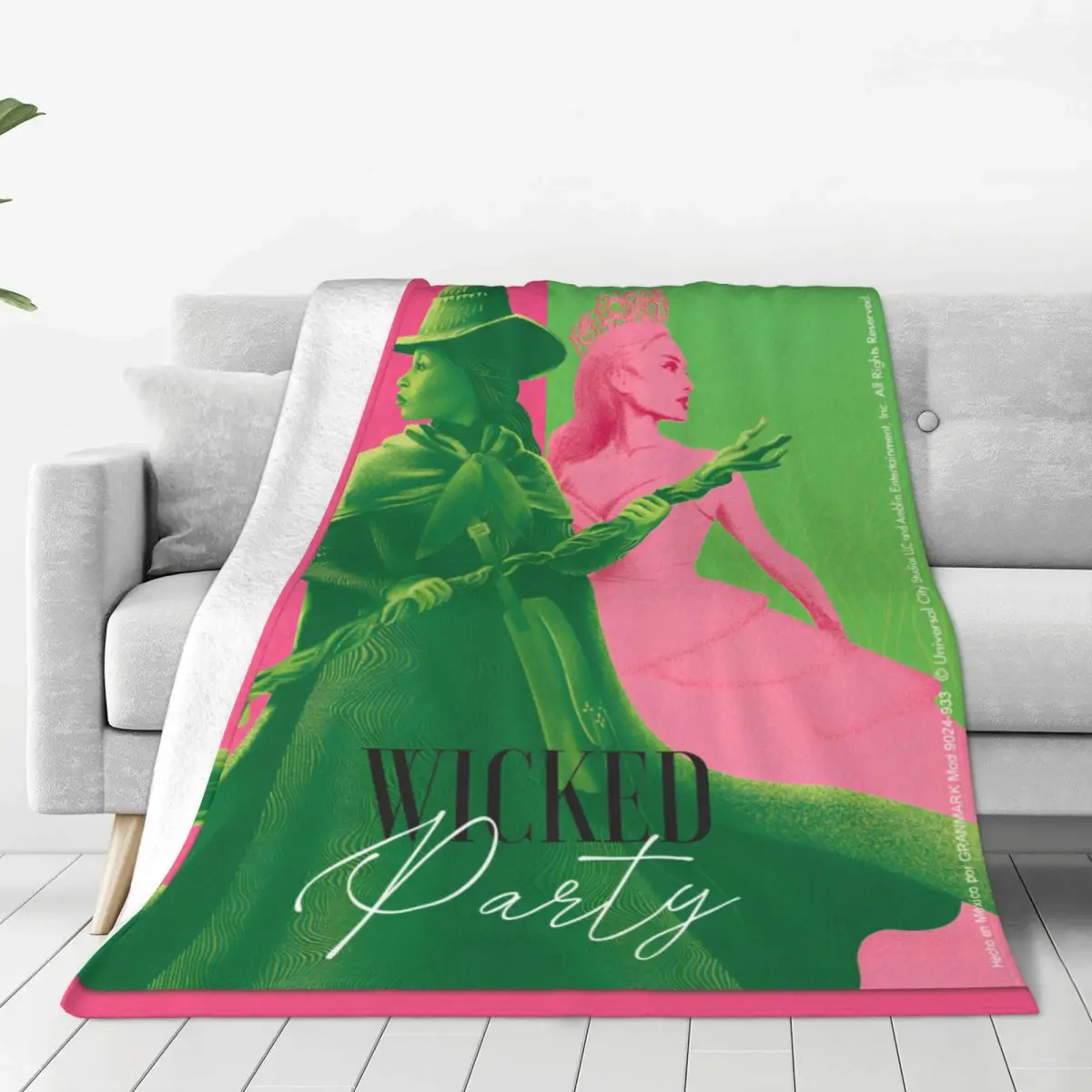 Теплое мягкое одеяло для путешествий в самолете Wicked Elphaba &amp Glinda тональное