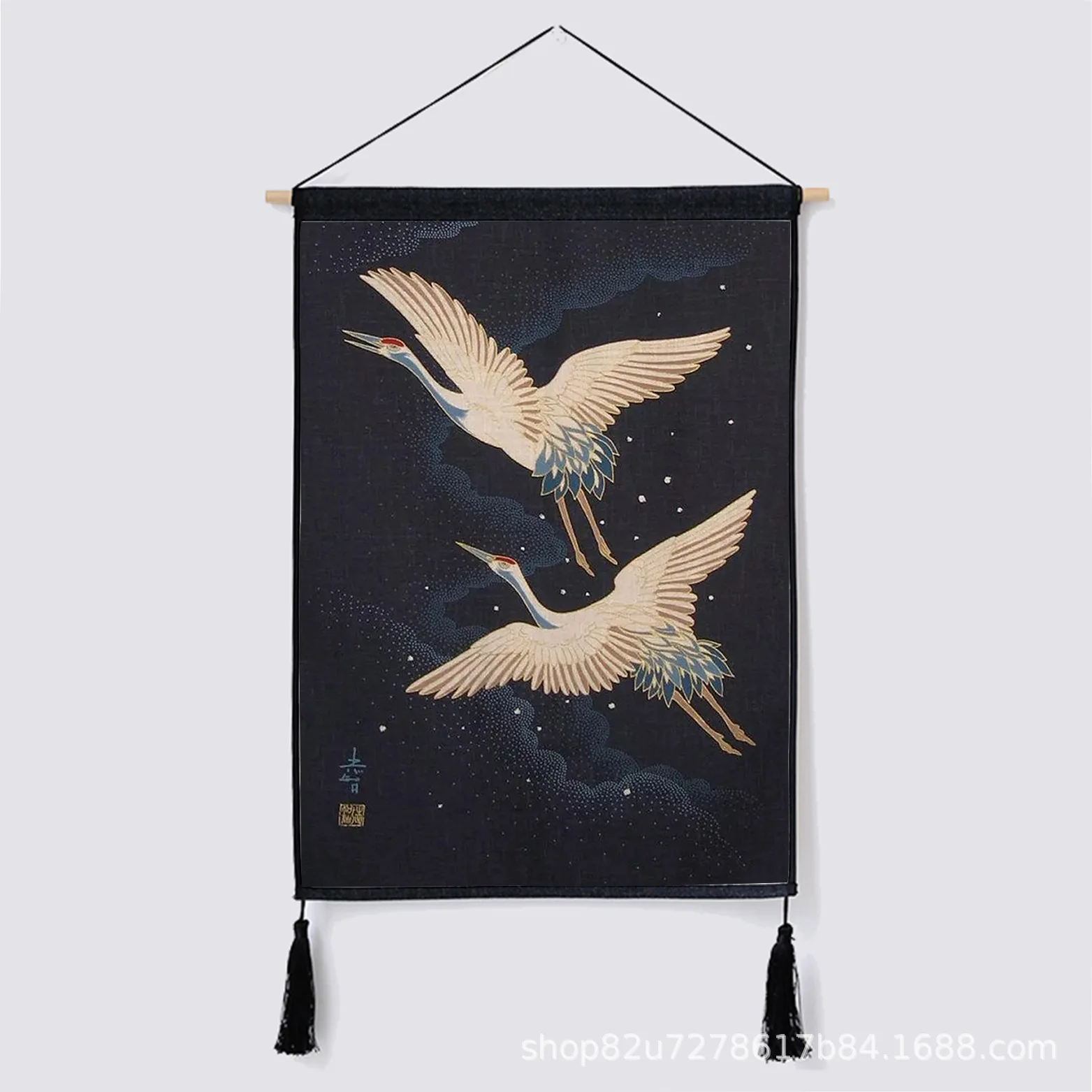 

Простой подвесной гобелен в японском стиле для спальни из хлопка и льна, декоративная живопись, 9902