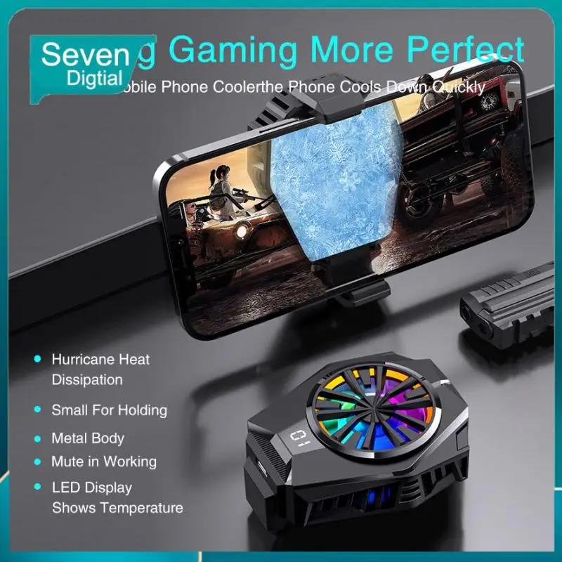 

Silent Glare Fan Mobile Phone Radiator Gaming Phone Cooler Cooling Artifact Cooling Fans With Led Screen Fast Cooling Device