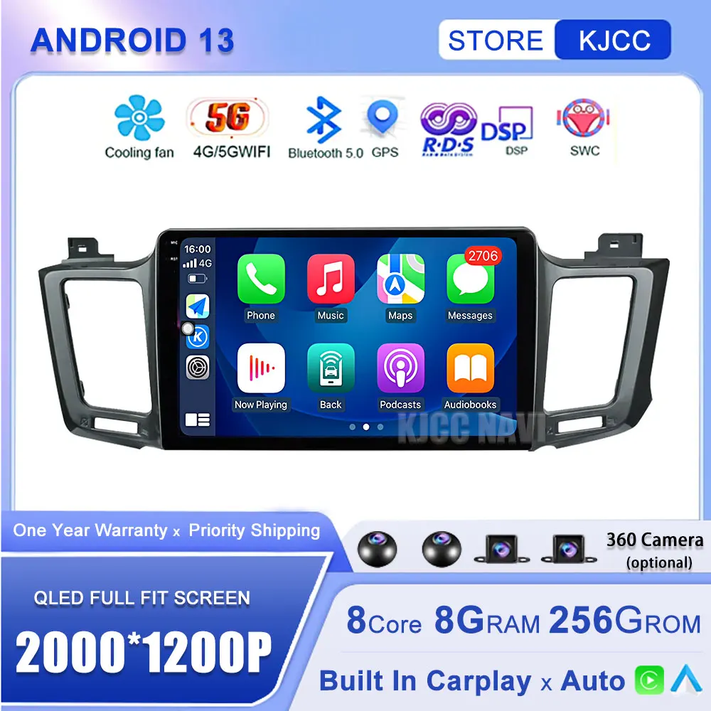Автомагнитола 10 1 дюймов Android для Toyota RAV4 RAV 4 2012 - 2018 Carplay 4G Автомобильный
