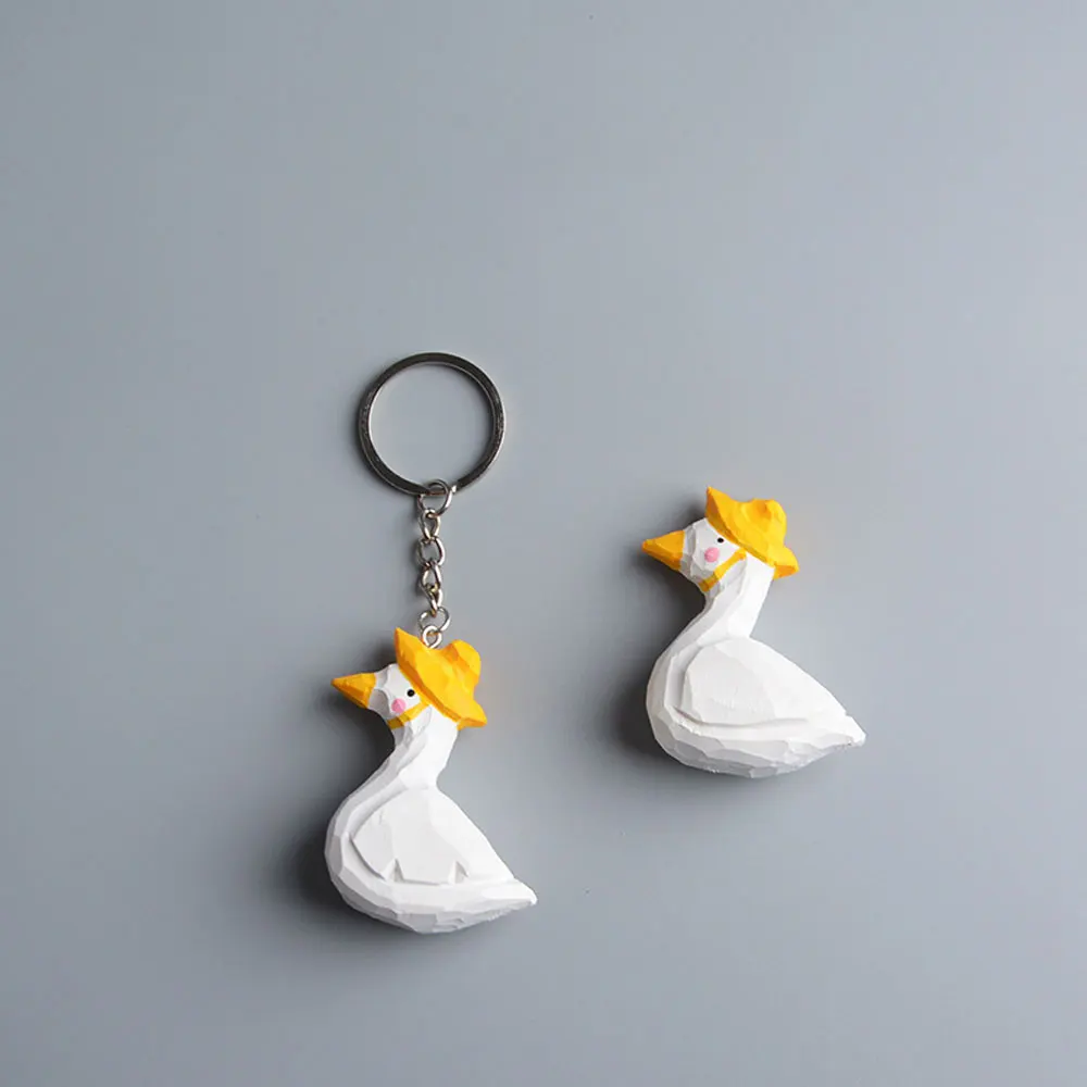 

Деревянное резьбовое украшение для утенка, брелок, подвеска, украшение для автомобиля, сумки, украшение для дома, ручная работа, миниатюрное...