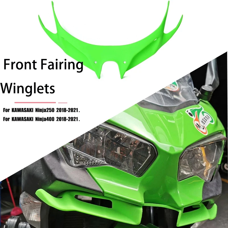 MTKRACING  For KAWASAKI Ninja 400 250 NINJA400 2018-2021 Front Fairing Winglets Aerodynamic Wing Shell Cover Protection Guards