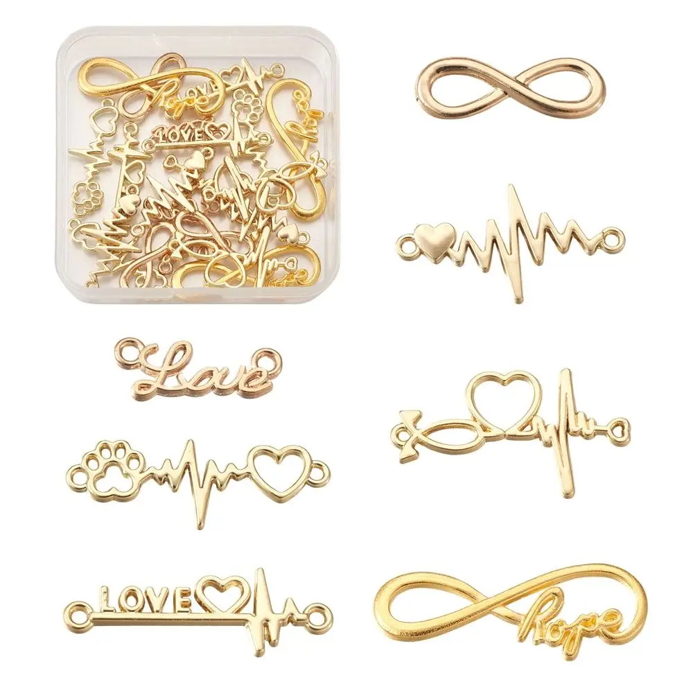 Соединители из сплава в тибетском стиле золотистые любовь для бижутерии сделай