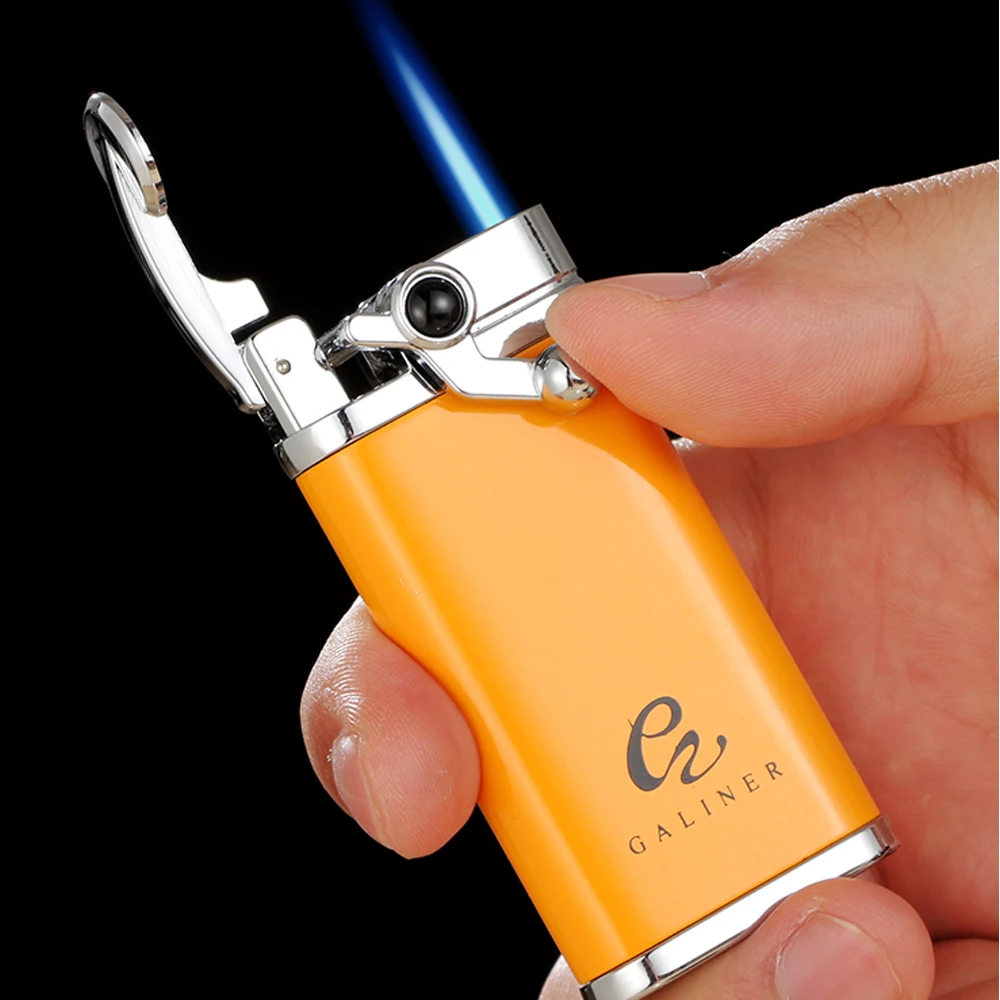

Galiner Windproof Torch Lighter Gas Butane 1 Jet Cigar Lighter Turbo W/ Cigar Punch Metal Cigarettes Lighters Smoking Gadgets